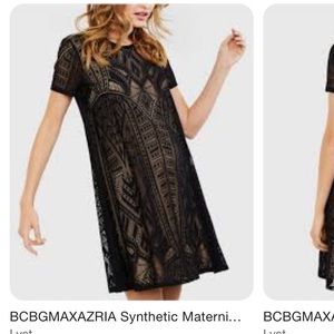 BCBGMAXAZRIA short sleeve lace maternity A line dress